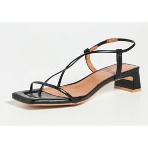 Intentionally Blank Anca Block Heel Sandals Black Leather New in Box size 39